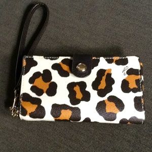Coach leopard wallet wristlet